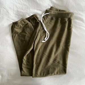 PerfectWhiteTee Freddie French Terry Jogger, Size Medium, Olive Green
